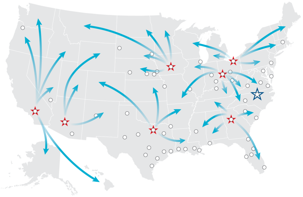 JF Locations Map_2026_Distribution & Pick-Up_NoLegend